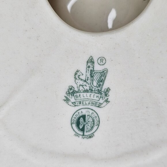 Belleek Pottery Boxer Dog Figurine On Cushion Pillow Porcelain Ireland Vintage - Picture 6 of 11